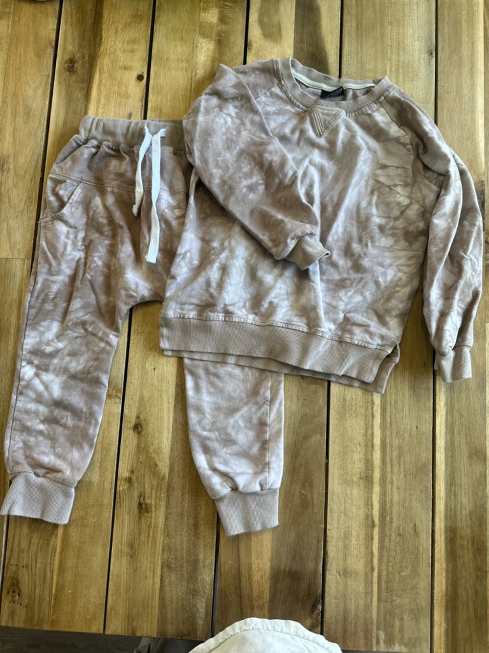 Neutral Tie-Dye Hoodie Sweatshirt - Light Taupe